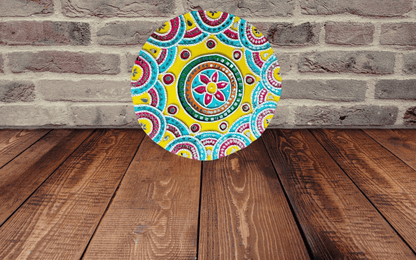 Handcrafted Mandala Art Decorative Wall Plate for Home Decor