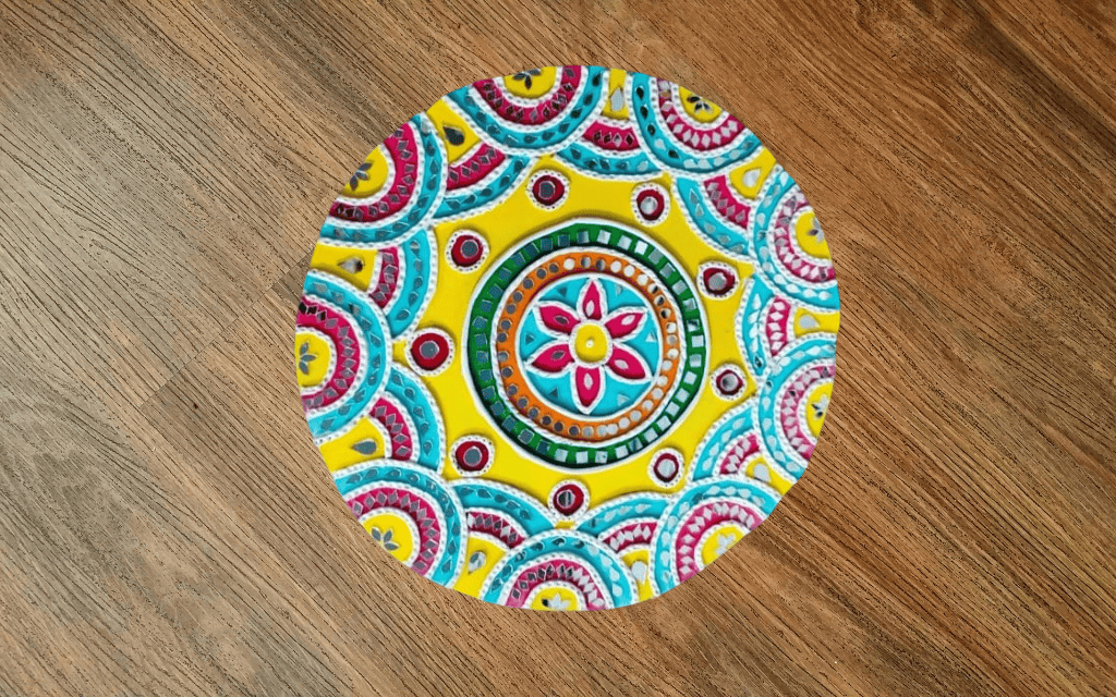 Handcrafted Mandala Art Decorative Wall Plate for Home Decor