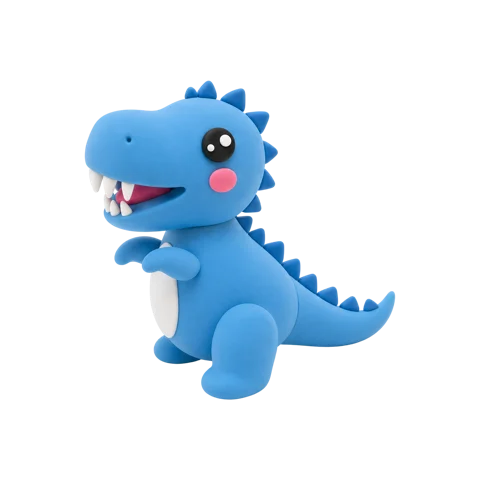Rexy, a Lumi clay dinosaur